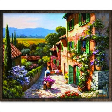 Huis in Zuid-Frankrijk - Diamond Painting - 40x50cm - Vierkant